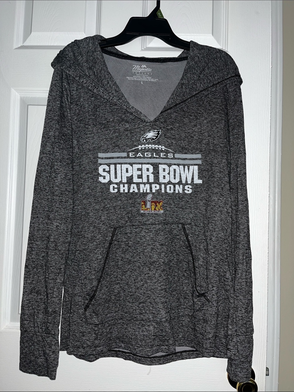 Majestic Gray Philadelphia Eagles Super Bowl Champions Hoodie